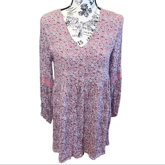 Miami || Pink Floral Print Dress || Small - Picture 1 of 12